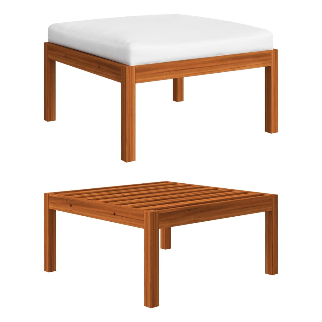 Set da Giardino 7 pz con Cuscini in Legno Crema, Acacia e Corda - homemem39