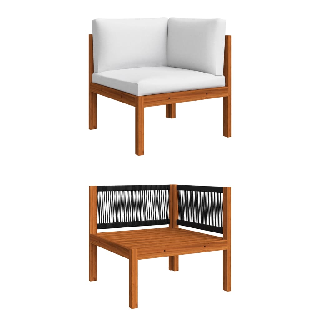 Set da giardino 5 pezzi con cuscini crema 63x63 cm