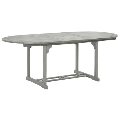 Set Pranzo da Giardino 5 pz in Legno Massello di Acacia Grigio - homemem39