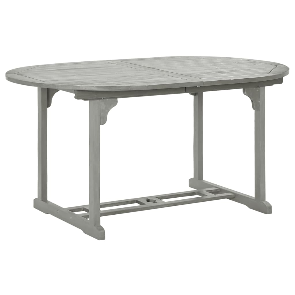 Set Pranzo da Giardino 5 pz in Legno Massello di Acacia Grigio - homemem39