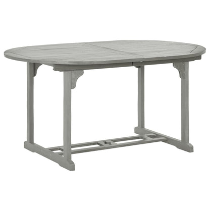 Set Pranzo da Giardino 5 pz in Legno Massello di Acacia Grigio - homemem39