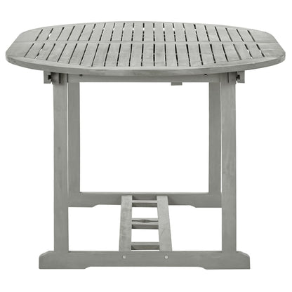 Set Pranzo da Giardino 5 pz in Legno Massello di Acacia Grigio - homemem39