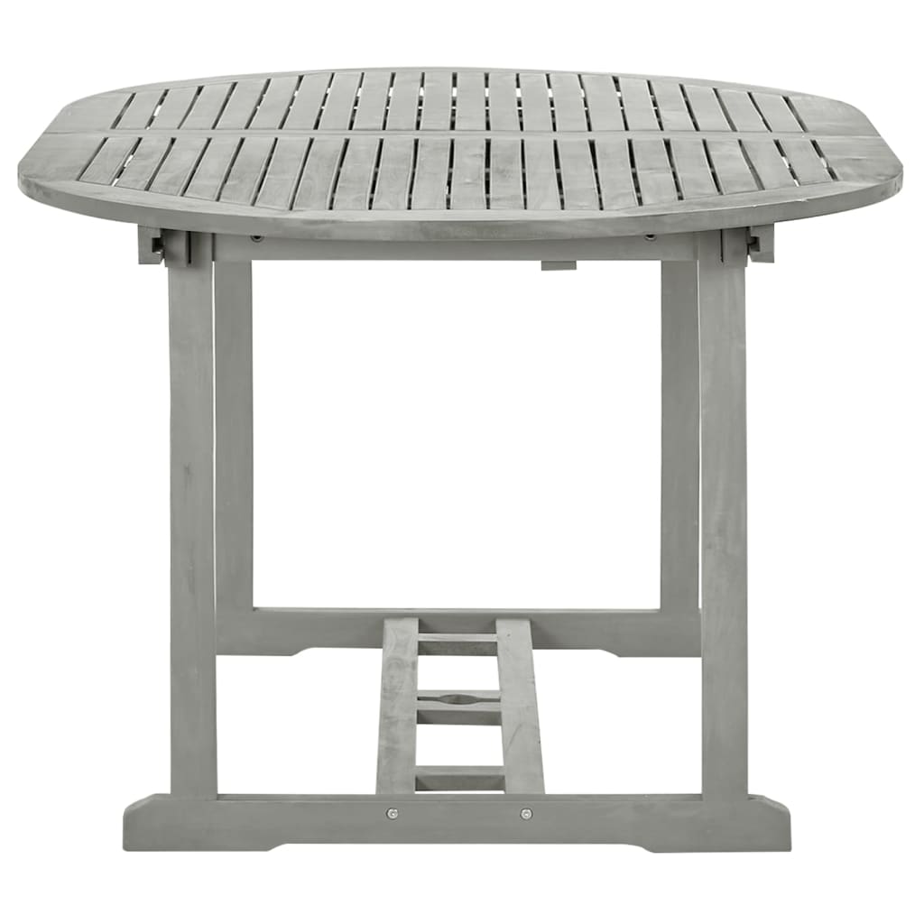 Set da pranzo da giardino 5 pz (150-200)x100 cm in legno massello di acacia grigio - homemem39