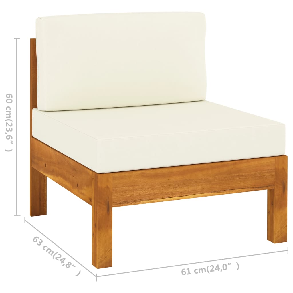 Set da Giardino 7 pz con Cuscini 100x60 cm Legno di Acacia - homemem39