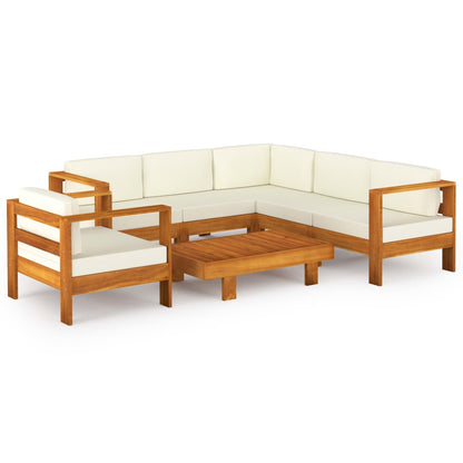 Set da Giardino 7 pz con Cuscini 100x60 cm Legno di Acacia - homemem39