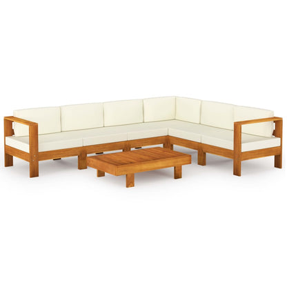 Set da Giardino 7 pz con Cuscini 100x60 cm Legno di Acacia - homemem39
