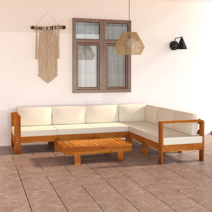 Set da Giardino 7 pz con Cuscini 100x60 cm Legno di Acacia - homemem39