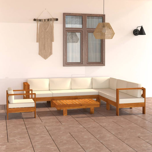 Set da Giardino 8 pz con Cuscini 100x60 cm Legno di Acacia - homemem39