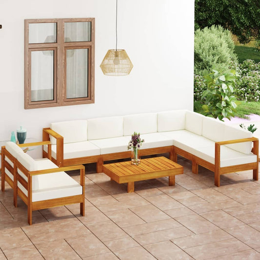 Set da Giardino 8 pz con Cuscini 100x60 cm Legno di Acacia - homemem39