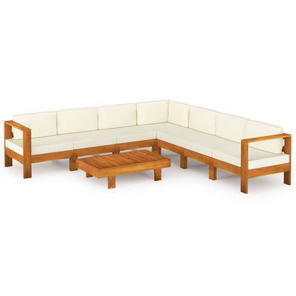 Set da Giardino 8 pz con Cuscini 100x60 cm Legno di Acacia - homemem39