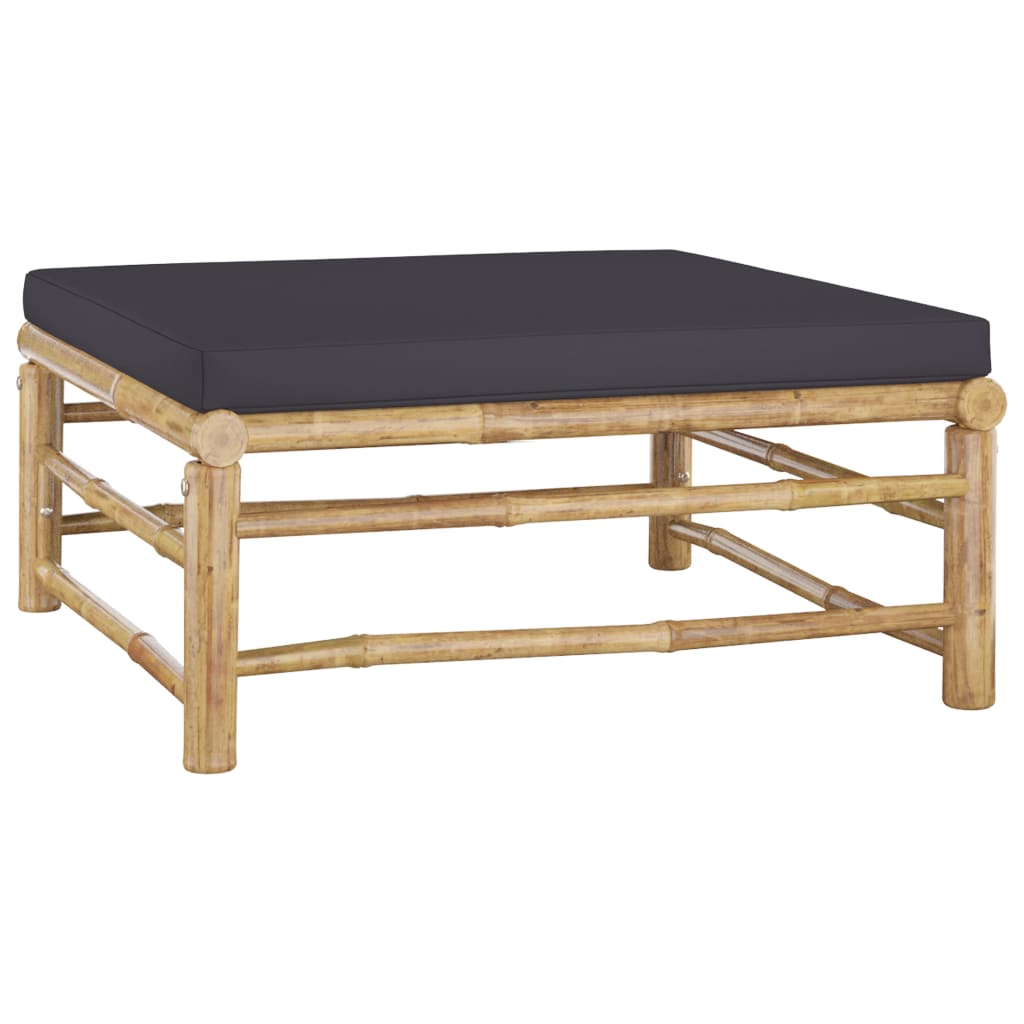 Set Divani da Giardino 6 pz con Cuscini Grigio Scuro in Bambù | homemem39