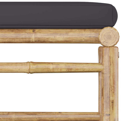 Set Salotto da Giardino 10pz con Cuscini Grigio Scuro Bambù