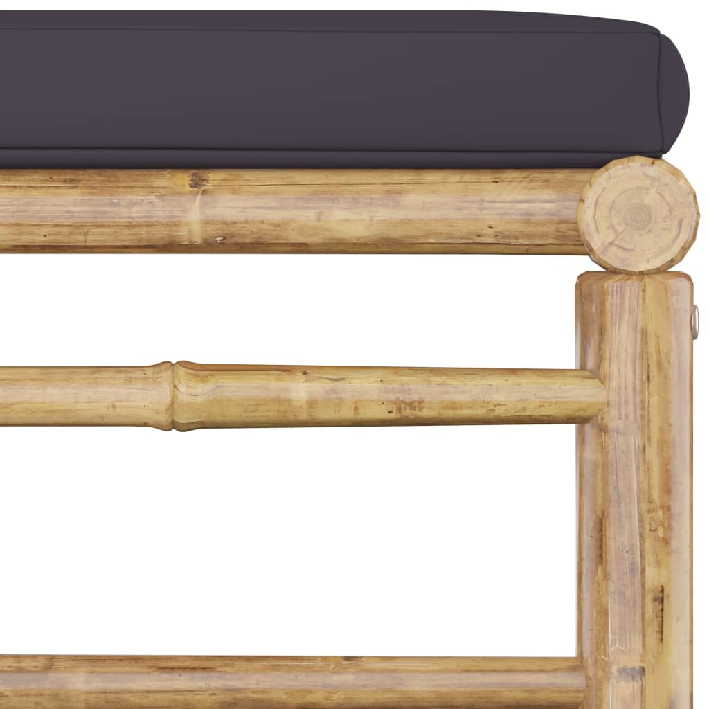 Set Salotto da Giardino 12pz con Cuscini Grigio Scuro Bambù - homemem39