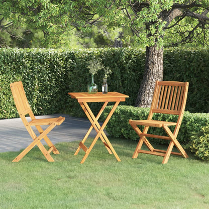 Set da Pranzo da Giardino 3 pz Pieghevole in Massello di Acacia