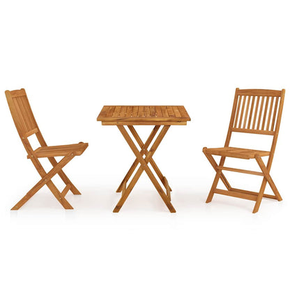 Set da Pranzo da Giardino 3 pz Pieghevole in Massello di Acacia