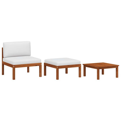 Set da giardino 3 pezzi con cuscini in legno di acacia e corda - homemem39