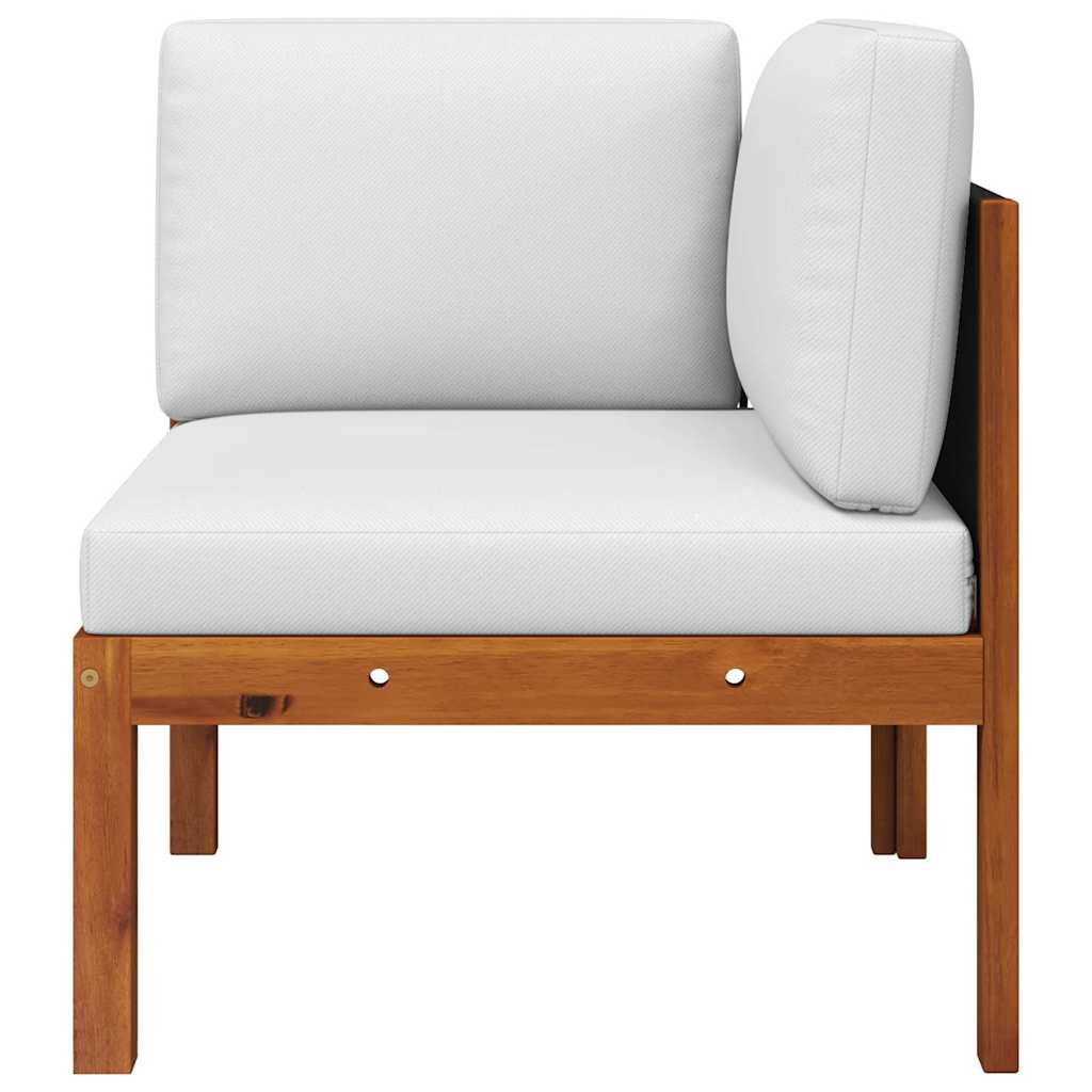 Set da giardino 2 pezzi con cuscini in legno di acacia e corda