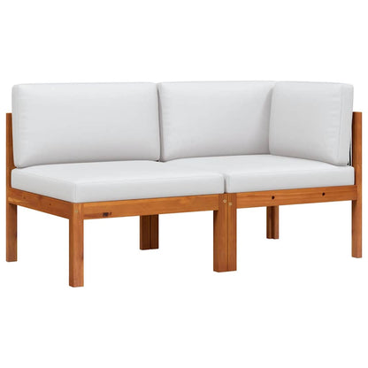 Set da giardino 2 pezzi con cuscini in legno di acacia e corda - homemem39