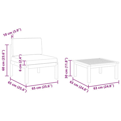 Set da giardino 2 pezzi con cuscini in legno di acacia e corda - homemem39