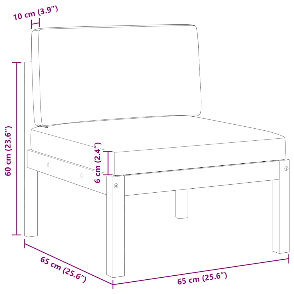 Divano da giardino centrale con cuscini in legno di acacia e corda - homemem39