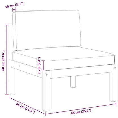 Divano da giardino centrale con cuscini in legno di acacia e corda - homemem39