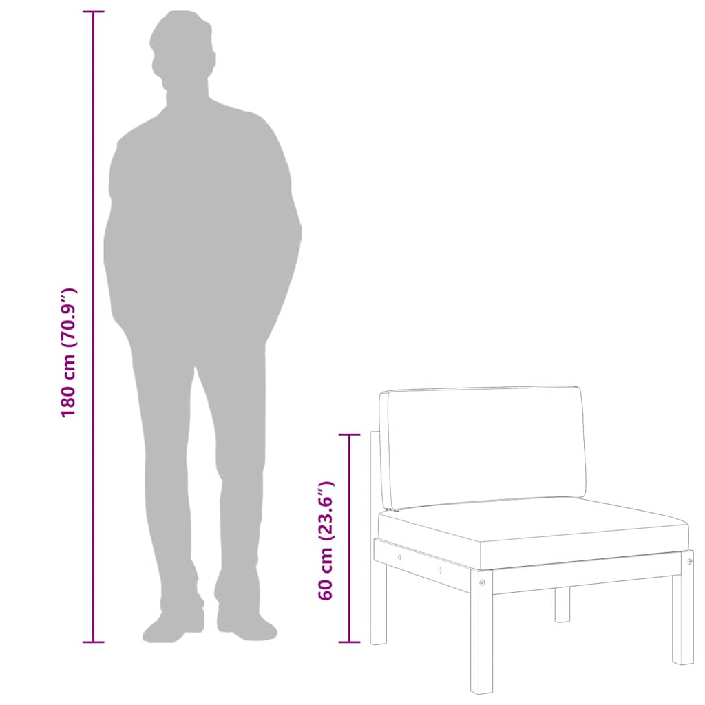 Divano da giardino centrale con cuscini in legno di acacia e corda - homemem39