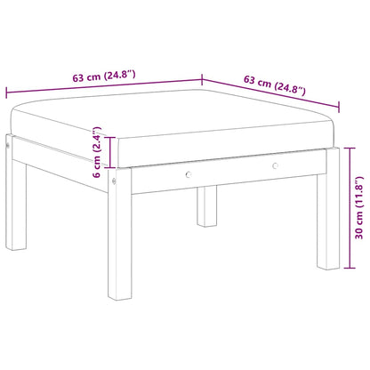 Sgabello da Giardino con Cuscino in Massello d'Acacia - homemem39
