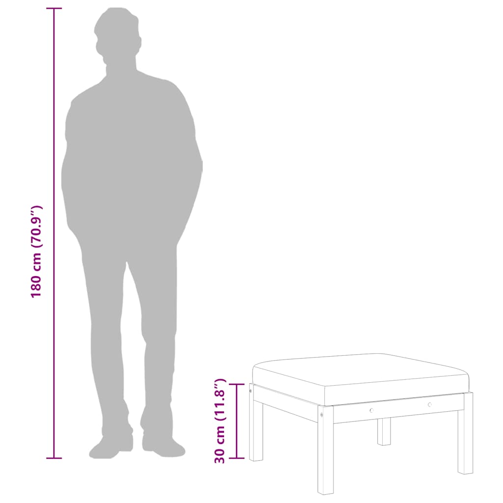 Sgabello da Giardino con Cuscino in Massello d'Acacia - homemem39