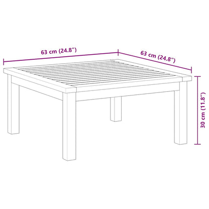 Tavolino da Salotto per Giardino 63x63x30 cm Massello di Acacia