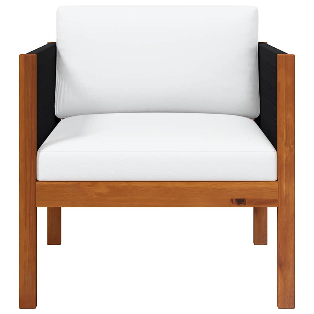 Sedia da Giardino con Cuscino in Legno Massello di Acacia - homemem39