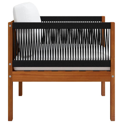 Sedia da Giardino con Cuscino in Legno Massello di Acacia - homemem39