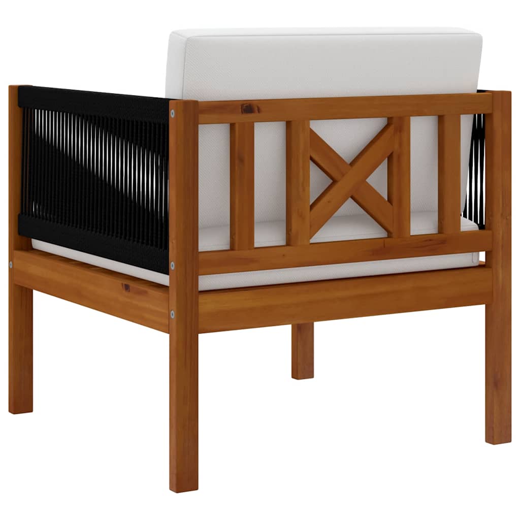 Sedia da Giardino con Cuscino in Legno Massello di Acacia - homemem39