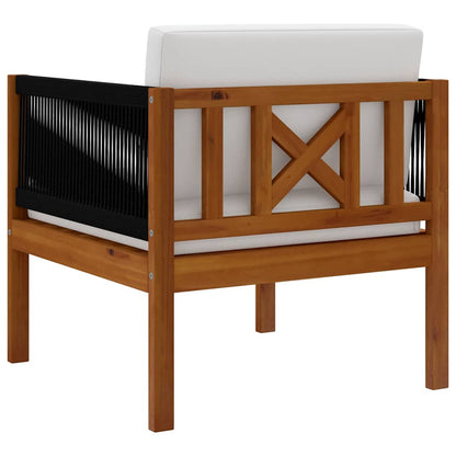 Sedia da Giardino con Cuscino in Legno Massello di Acacia - homemem39