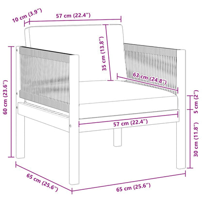 Sedia da Giardino con Cuscino in Legno Massello di Acacia - homemem39