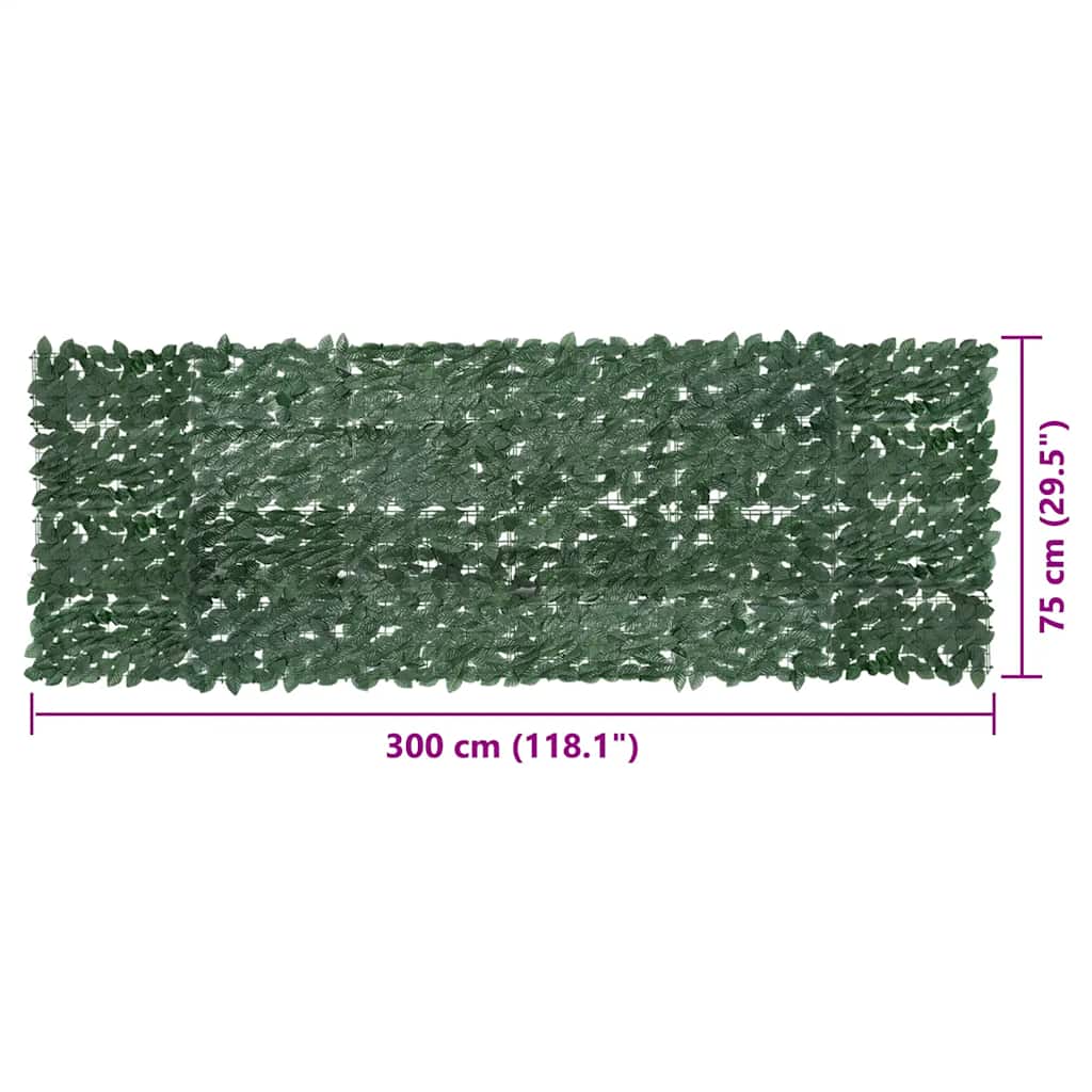 Paravento da Balcone con Foglie Verde Scuro 300x100 cm - homemem39