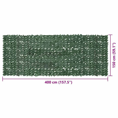 Paravento da Balcone con Foglie Verde Scuro 400x150 cm | homemem39
