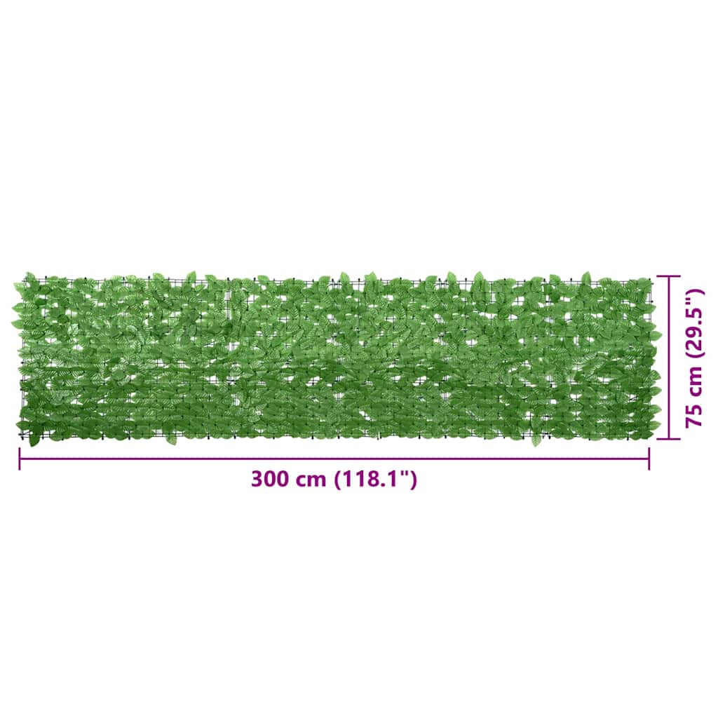 Paravento da Balcone con Foglie Verdi 300x75 cm - homemem39