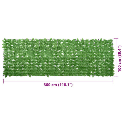 Paravento da Balcone con Foglie Verdi 300x100 cm - homemem39