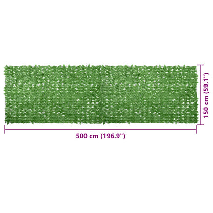 Paravento da Balcone con Foglie Verdi 500x150 cm | homemem39