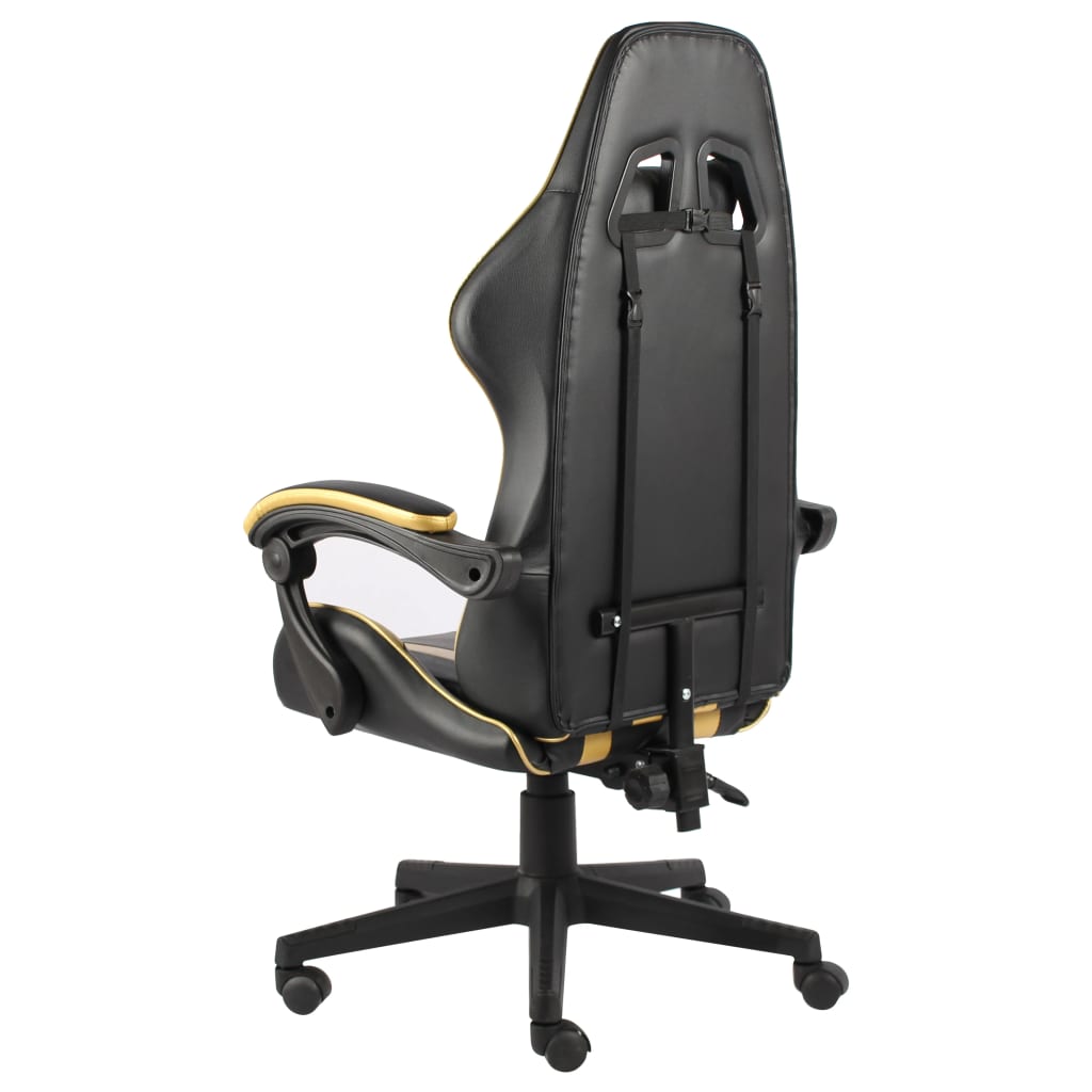 Sedia da Gaming Nero e Oro in Similpelle - homemem39