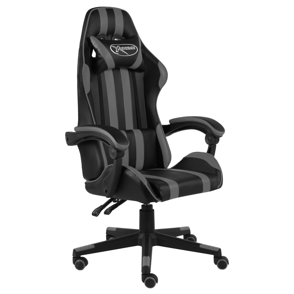 Sedia da Gaming Nero e Grigio in Similpelle