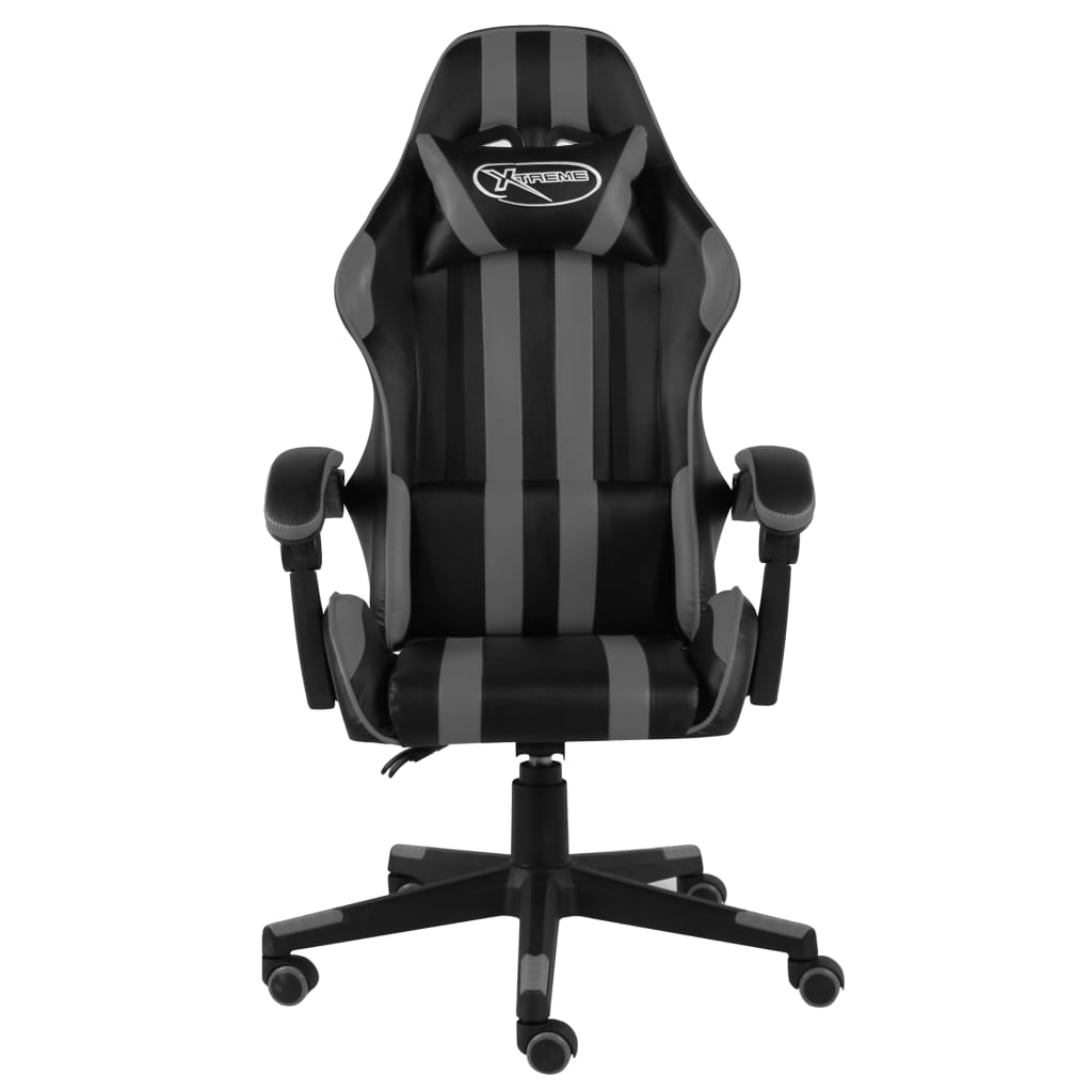Sedia da Gaming Nero e Grigio in Similpelle - homemem39