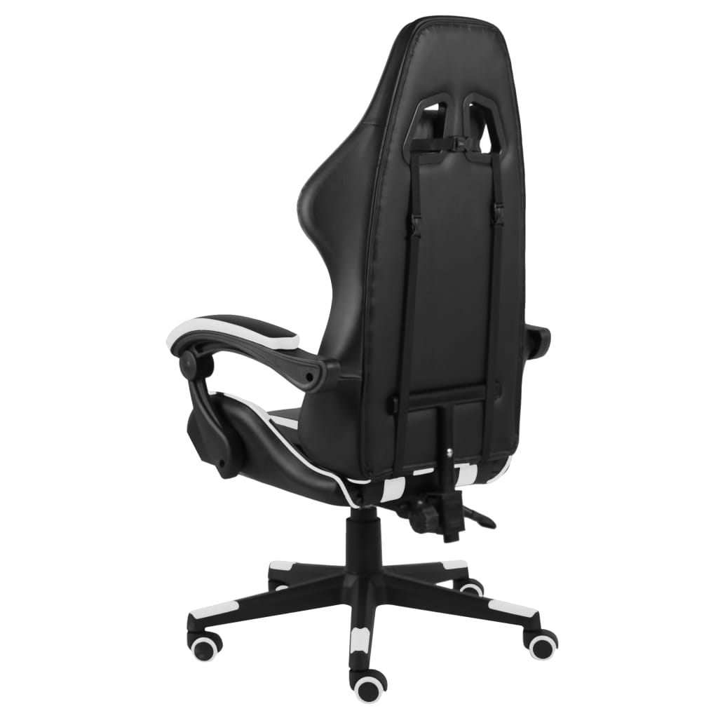 Sedia da Gaming Nero e Bianco in Similpelle - homemem39