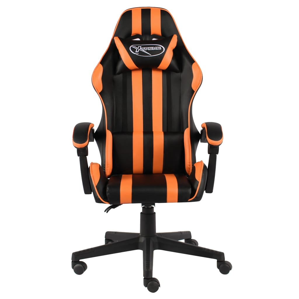 Sedia da Gaming Nero e Arancione in Similpelle - homemem39