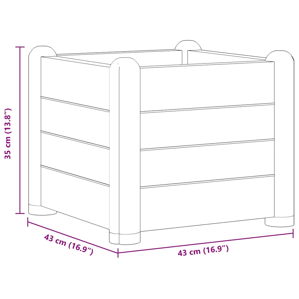 Letto Rialzato da Giardino in PP Bianco 43x43x35 cm | homemem39