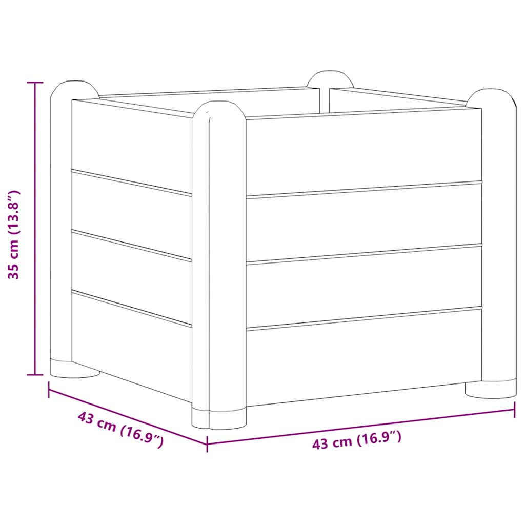 Letto Rialzato da Giardino in PP Antracite 43x43x35 cm | homemem39