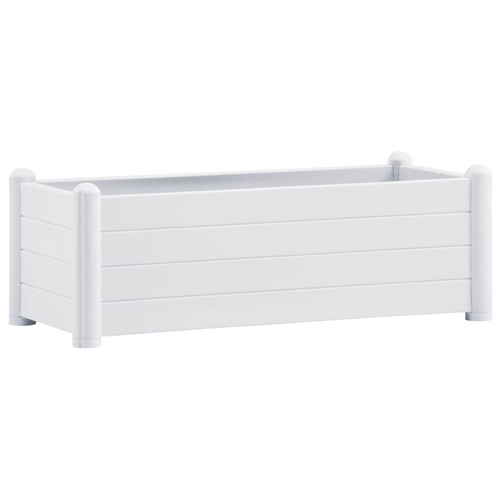 Letto Rialzato da Giardino in PP Bianco 100x43x35 cm - homemem39
