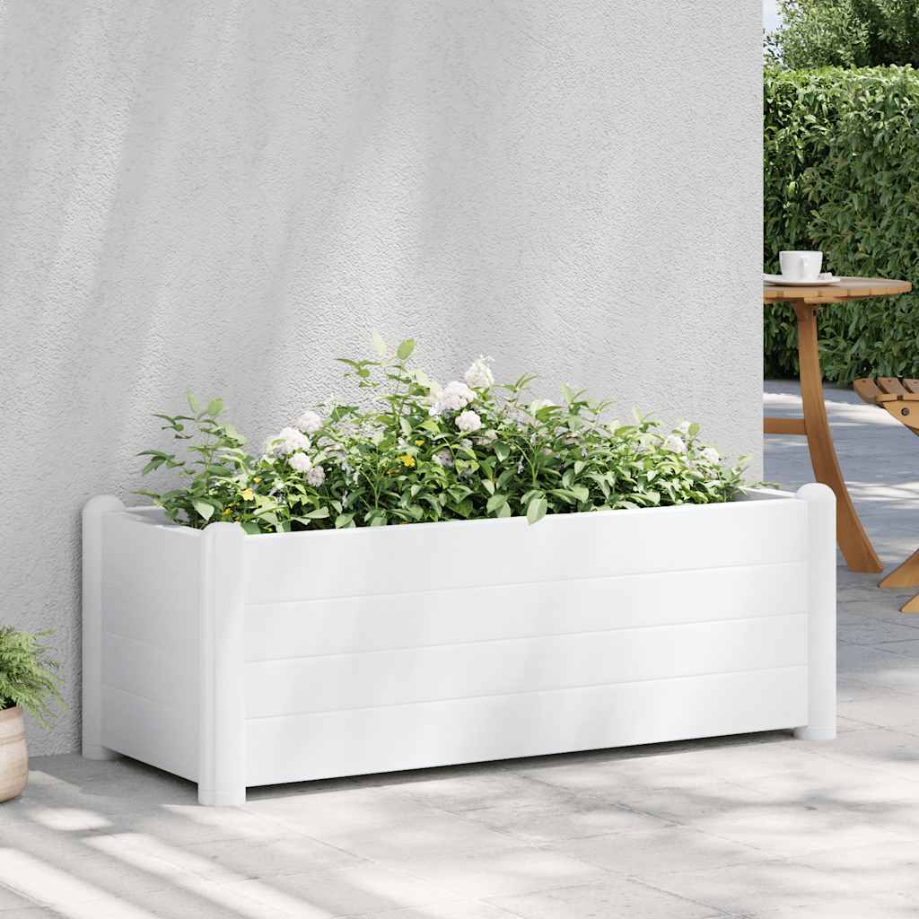 Letto Rialzato da Giardino in PP Bianco 100x43x35 cm | homemem39