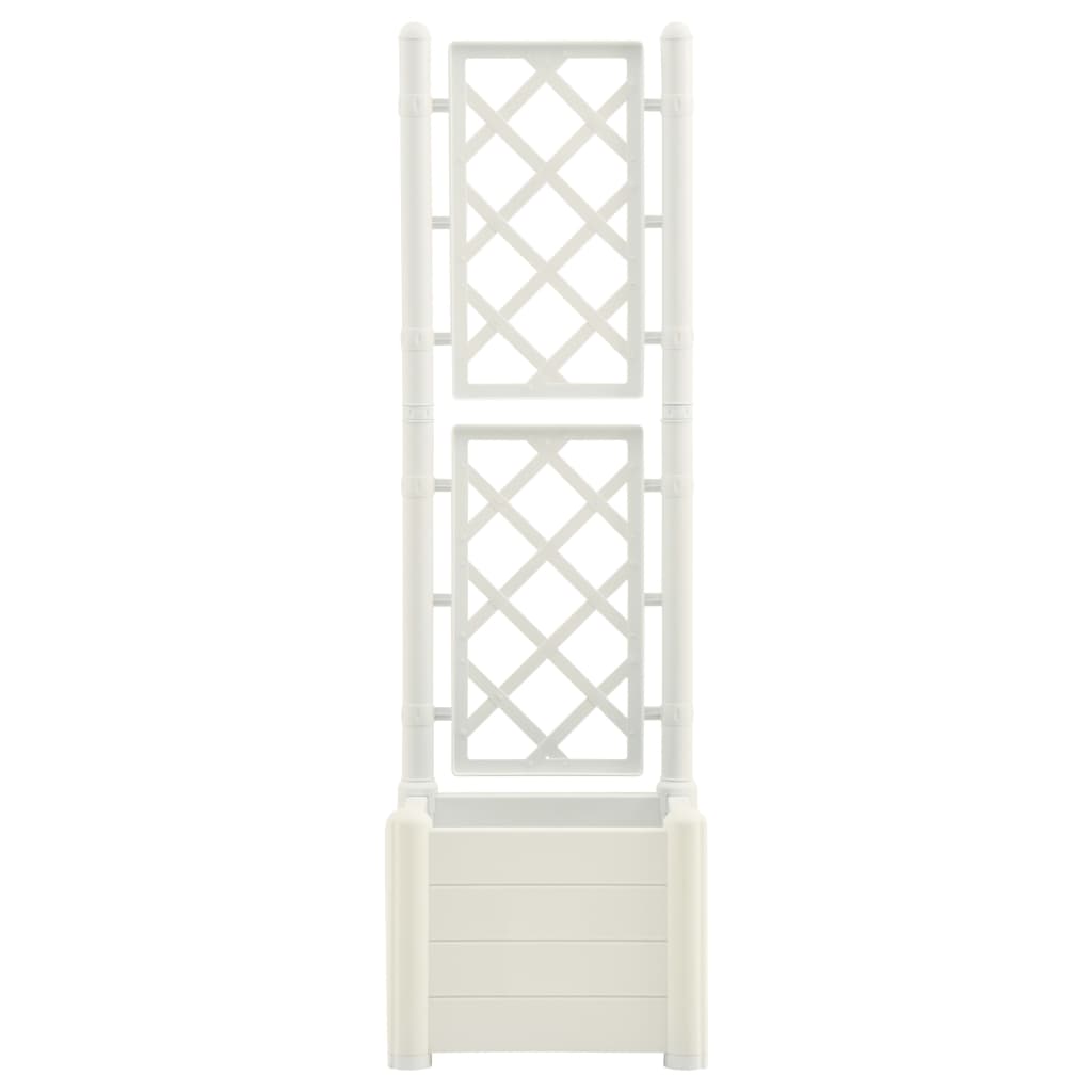 Fioriera da Giardino con Graticcio 43x43x142 cm PP Bianco - homemem39