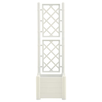 Fioriera da Giardino con Graticcio 43x43x142 cm PP Bianco - homemem39